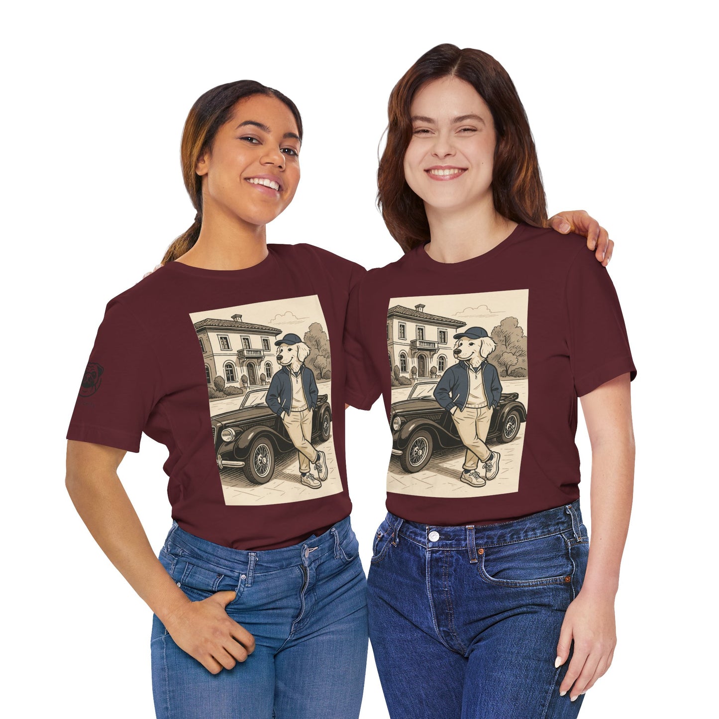 Unisex T-Shirt Classic Dog Lover - Vintage Car Graphic