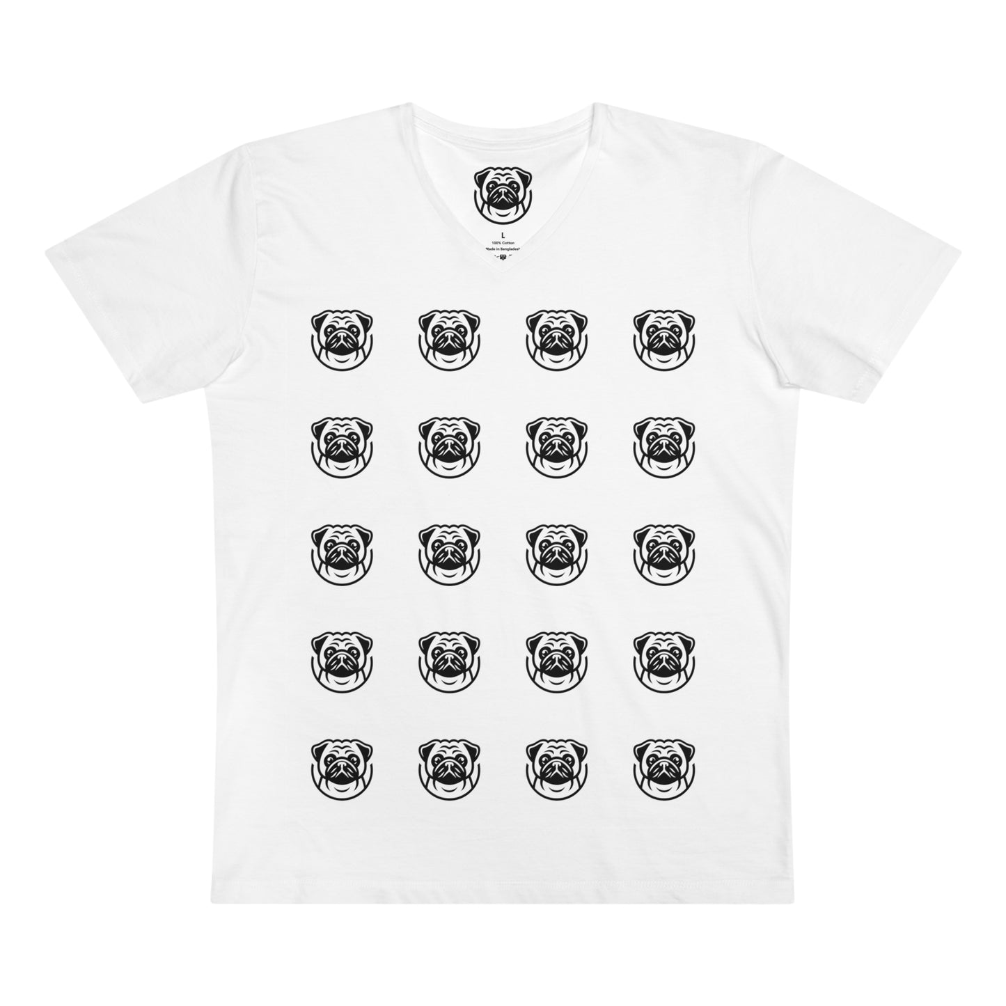 Men’s V-Neck T-Shirt with multi Logo Crazy Betty for Casual Wear