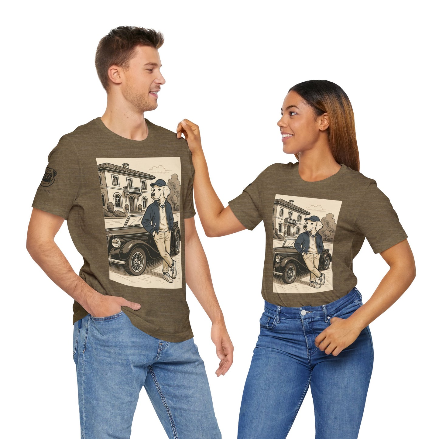 Unisex T-Shirt Classic Dog Lover - Vintage Car Graphic