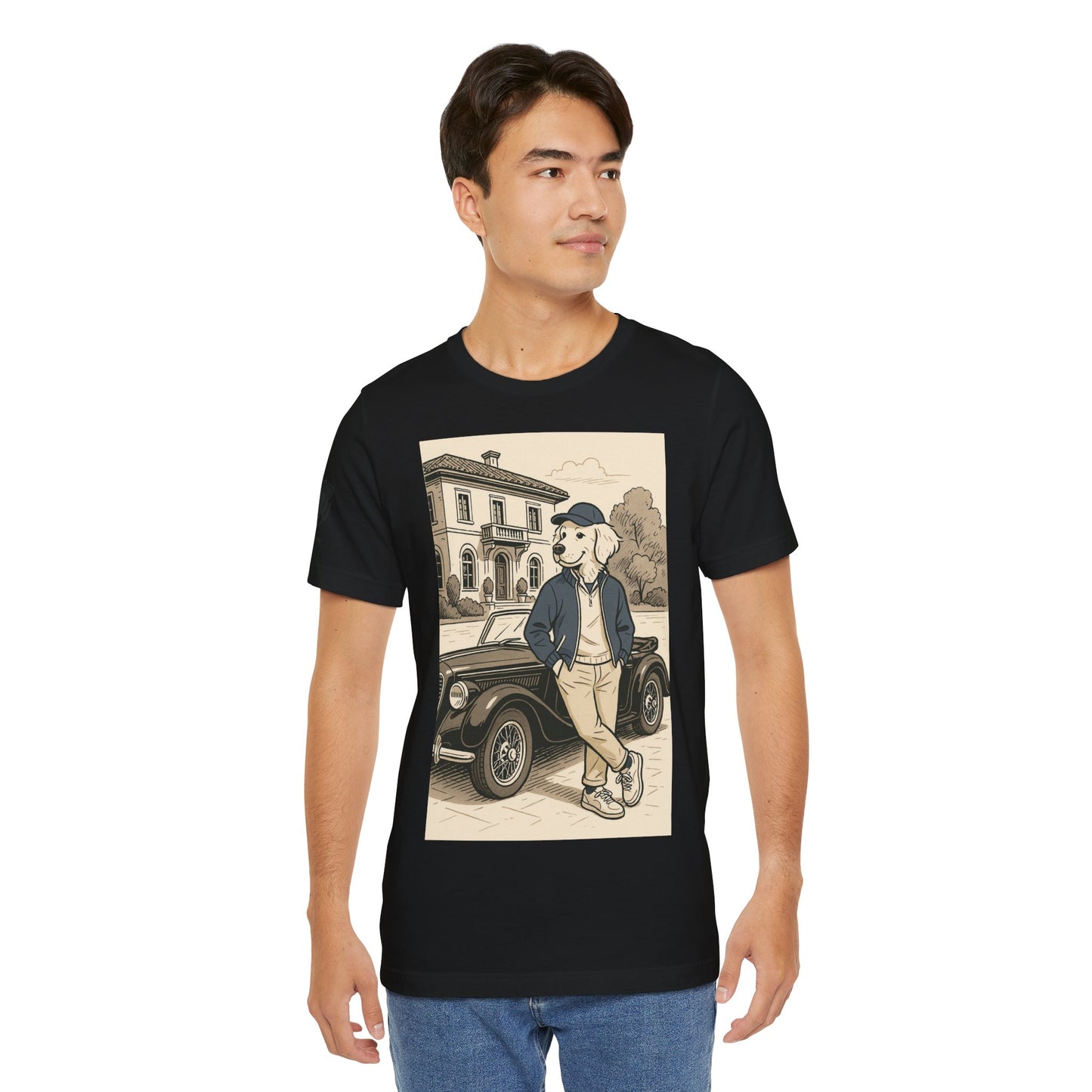 Unisex T-Shirt Classic Dog Lover - Vintage Car Graphic