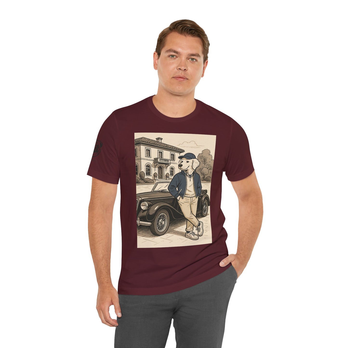 Unisex T-Shirt Classic Dog Lover - Vintage Car Graphic