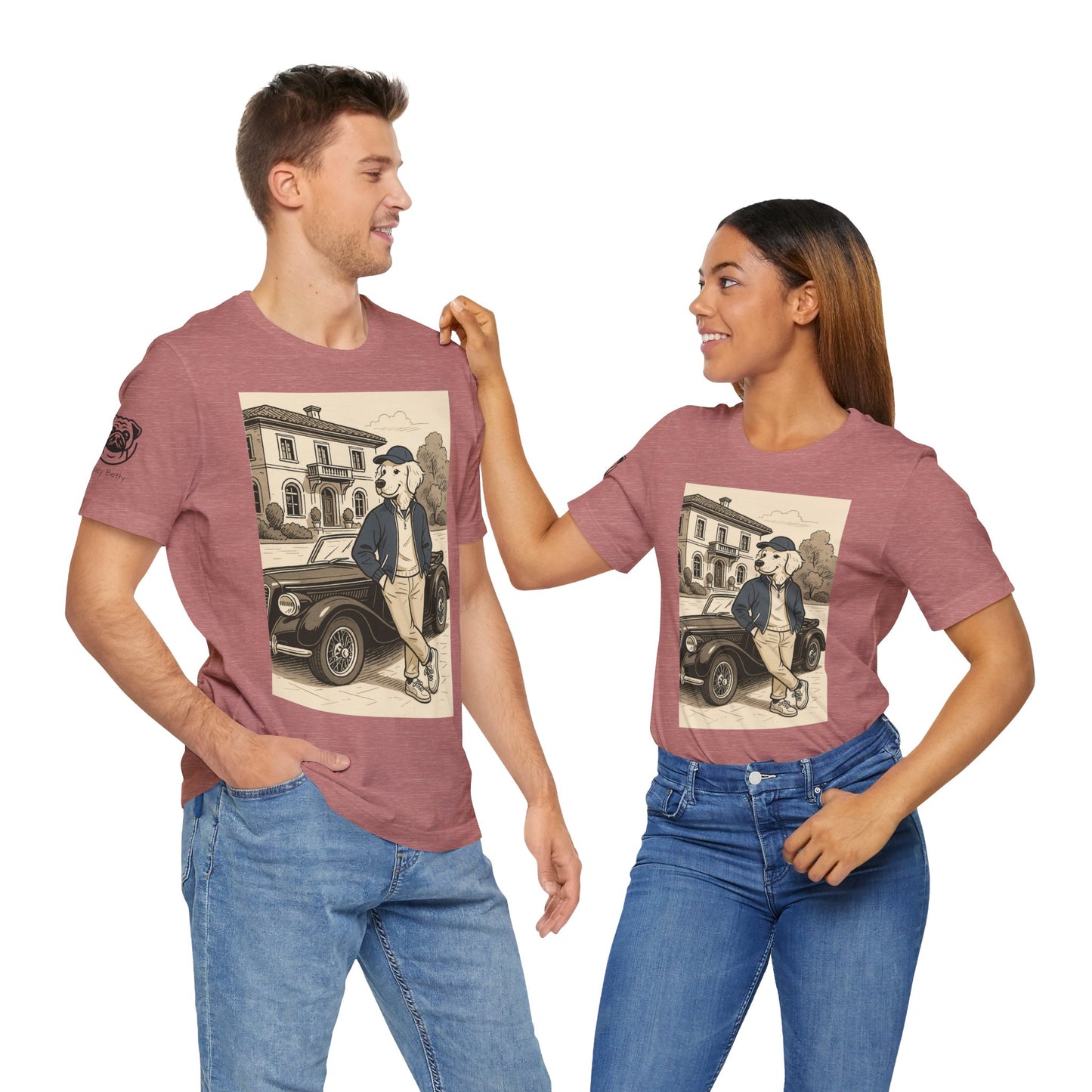 Unisex T-Shirt Classic Dog Lover - Vintage Car Graphic