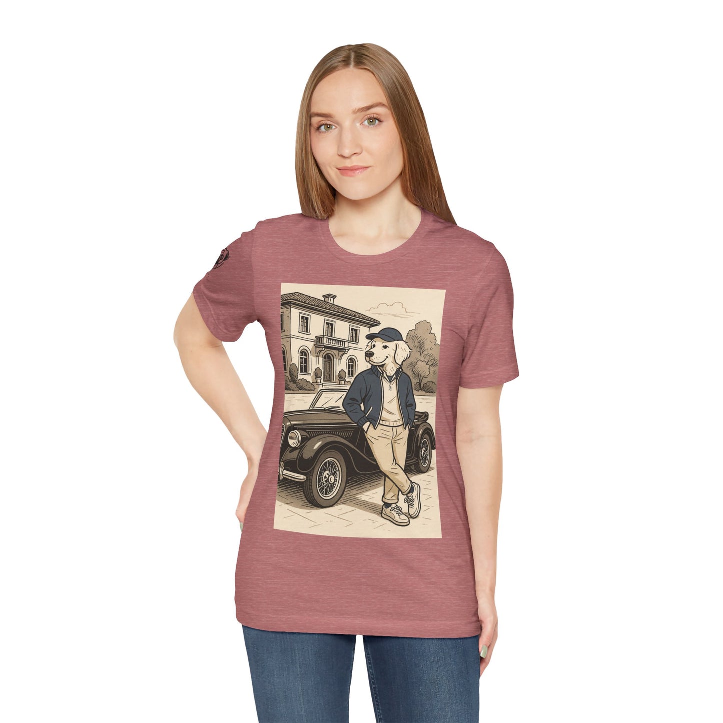 Unisex T-Shirt Classic Dog Lover - Vintage Car Graphic