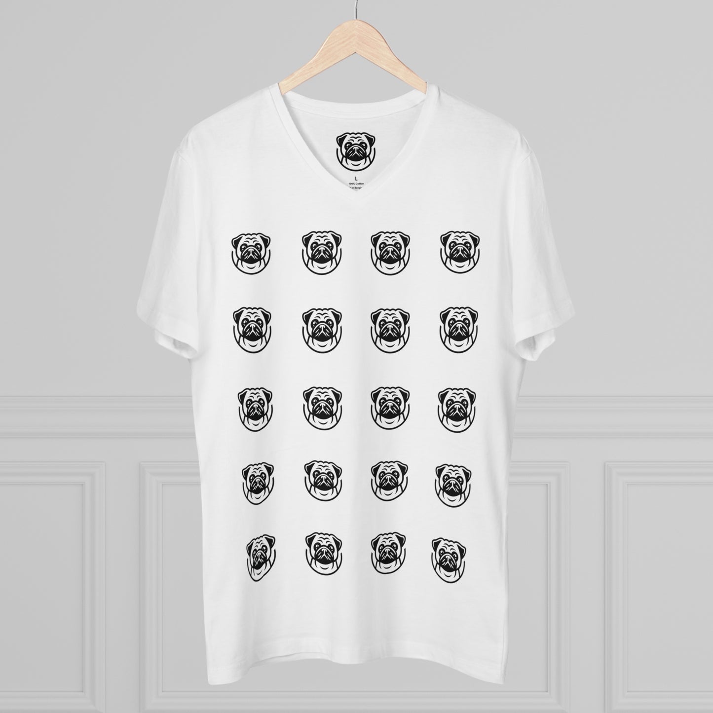 Men’s V-Neck T-Shirt with multi Logo Crazy Betty for Casual Wear