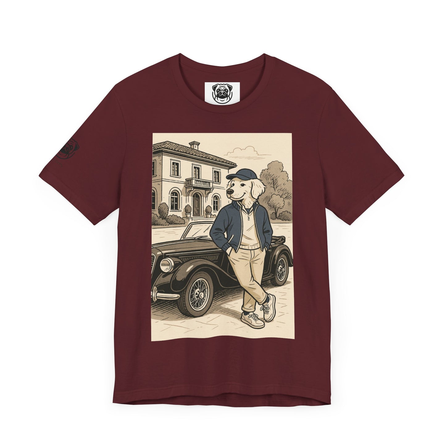 Unisex T-Shirt Classic Dog Lover - Vintage Car Graphic