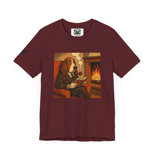 Unisex Cozy Reading Dog Tee - Jersey Short Sleeve T-Shirt